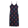 Colorful Seahorse Pattern Print Jersey Midi Cami Dress