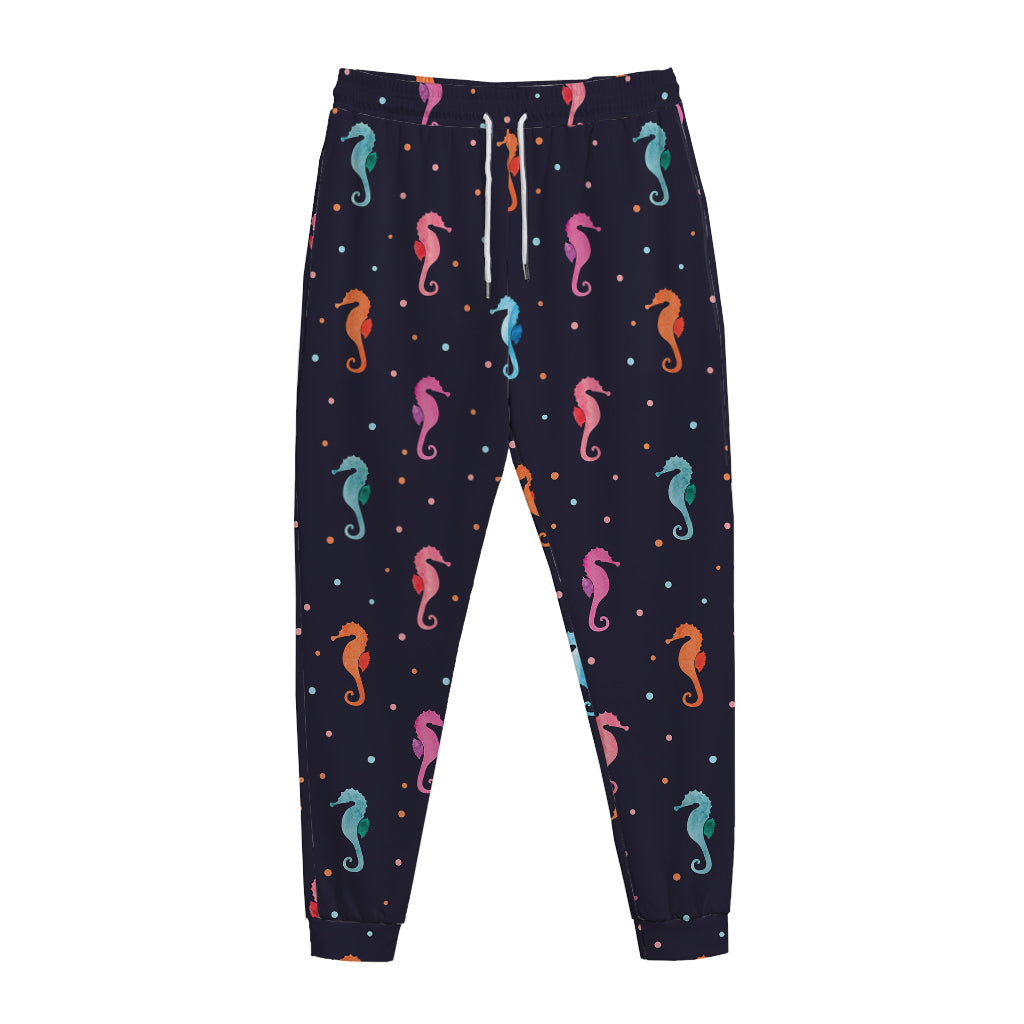 Colorful Seahorse Pattern Print Jogger Pants