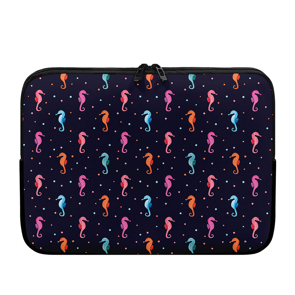 Colorful Seahorse Pattern Print Laptop Sleeve
