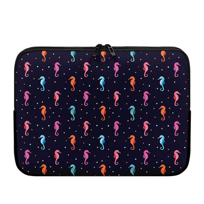 Colorful Seahorse Pattern Print Laptop Sleeve