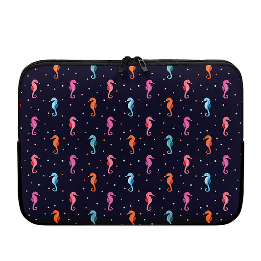 Colorful Seahorse Pattern Print Laptop Sleeve