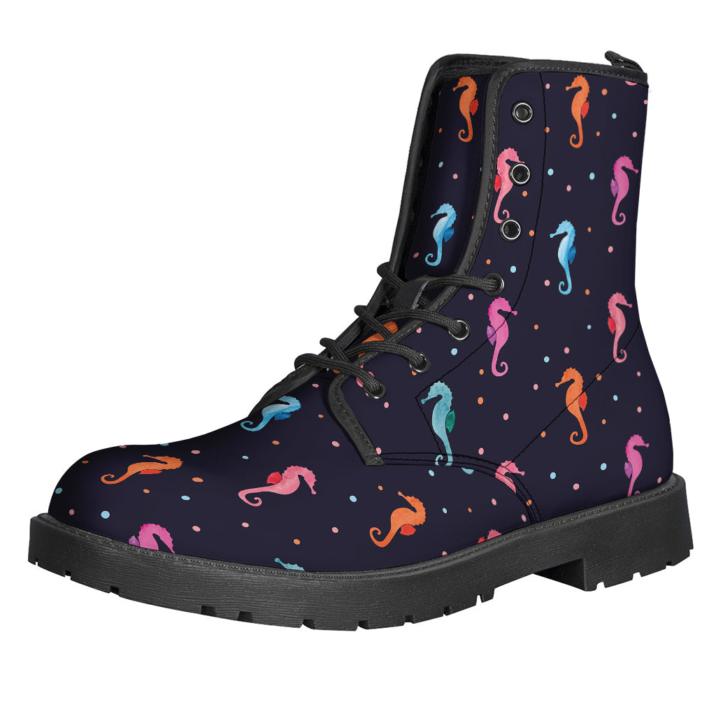 Colorful Seahorse Pattern Print Backpack