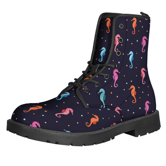 Colorful Seahorse Pattern Print Backpack