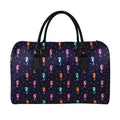 Colorful Seahorse Pattern Print Leather Duffel Bag