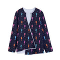 Colorful Seahorse Pattern Print Long Sleeve Short Coat