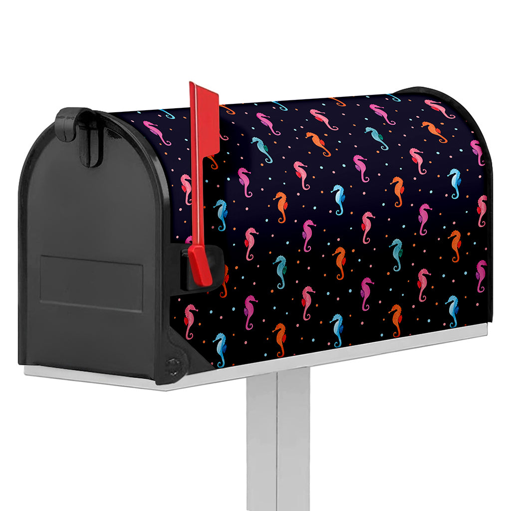 Colorful Seahorse Pattern Print Mailbox Cover