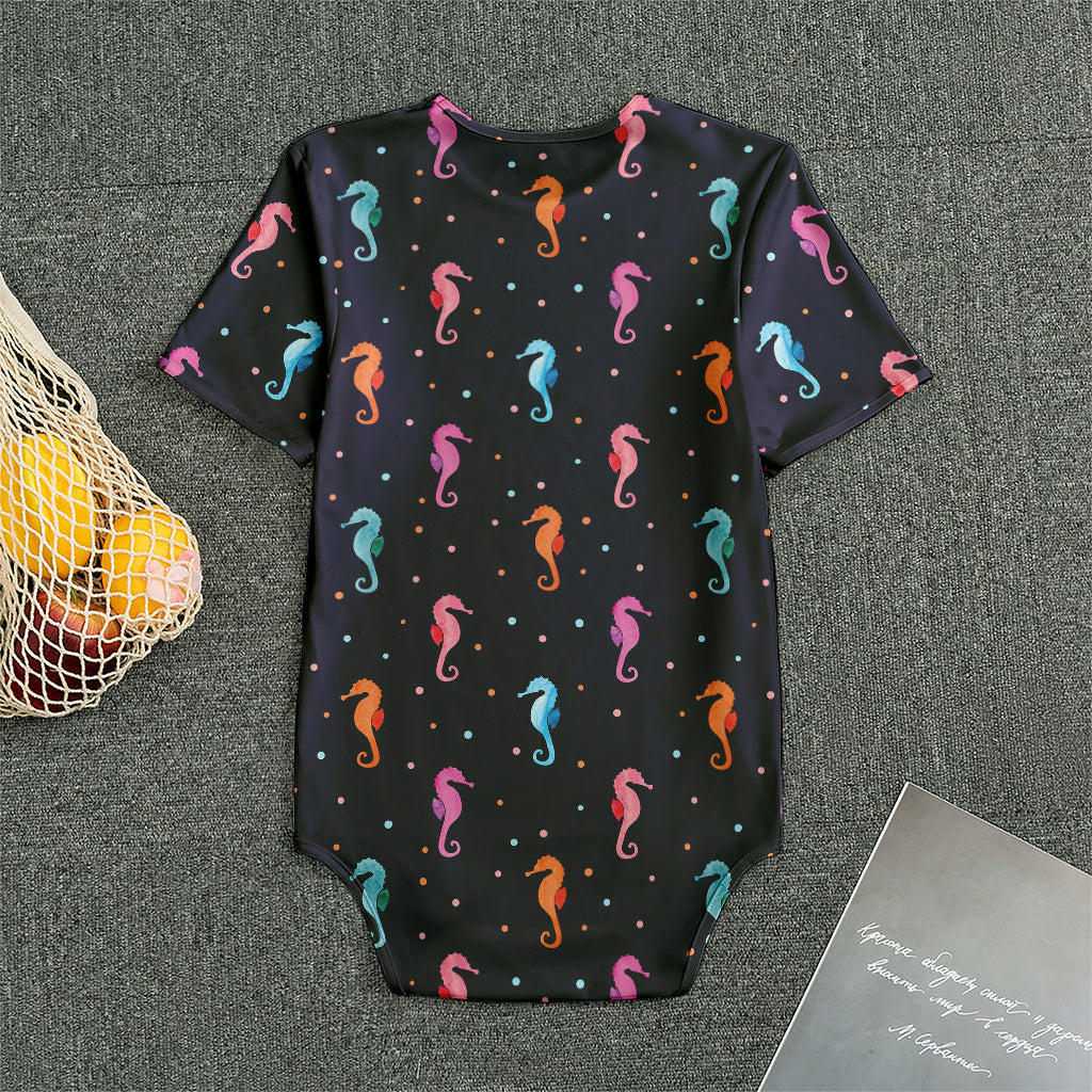 Colorful Seahorse Pattern Print Men's Bodysuit