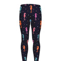 Colorful Seahorse Pattern Print Men's Leggings