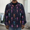 Colorful Seahorse Pattern Print Men's Shirt Jacket