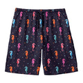 Colorful Seahorse Pattern Print Men's Swim Trunks