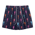 Colorful Seahorse Pattern Print Mesh Shorts