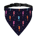 Colorful Seahorse Pattern Print Over The Collar Dog Bandana