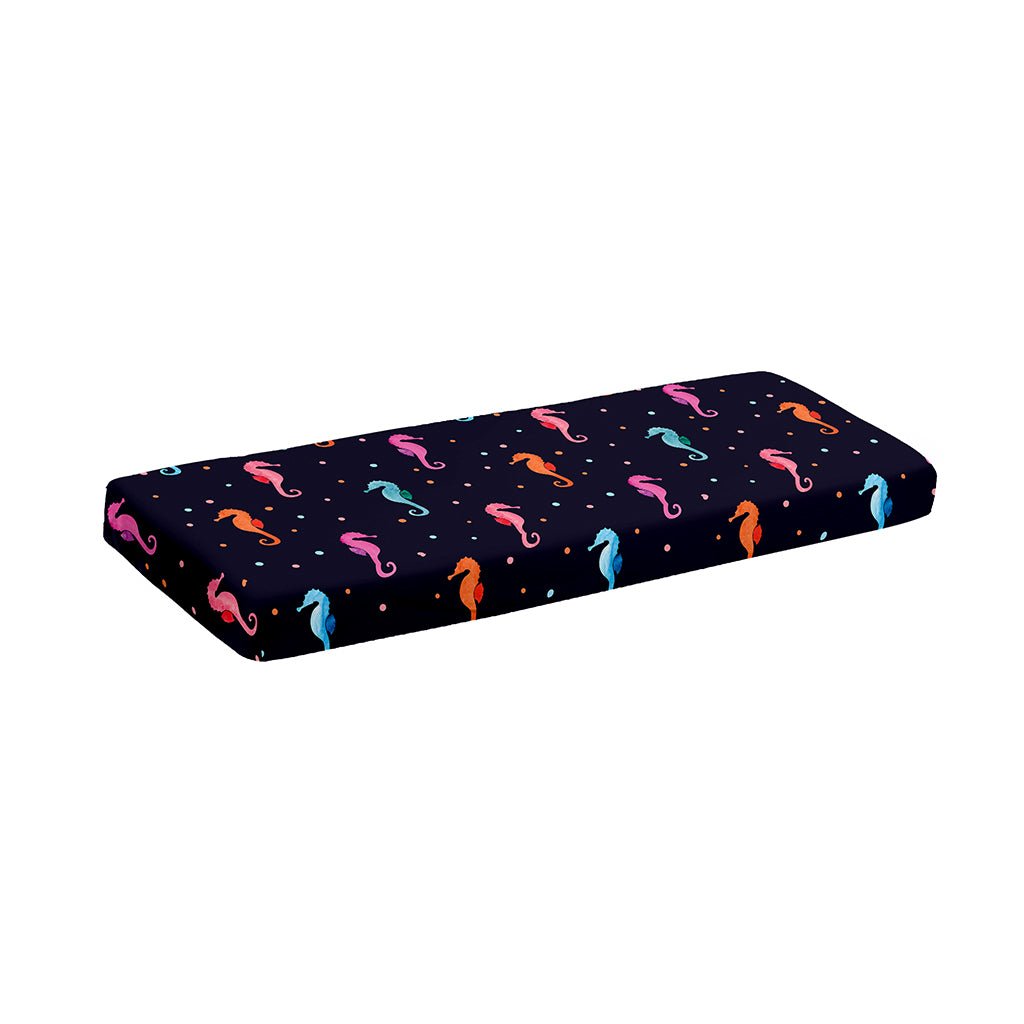 Colorful Seahorse Pattern Print Piano Keyboard Cover