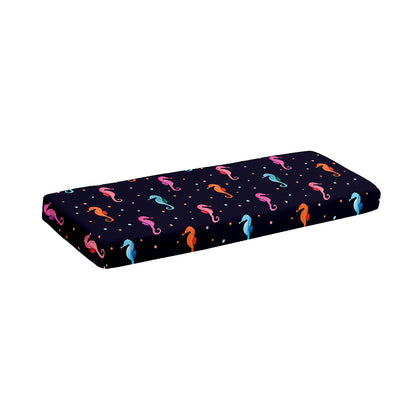 Colorful Seahorse Pattern Print Piano Keyboard Cover