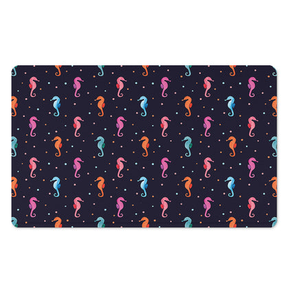 Colorful Seahorse Pattern Print Polyester Doormat