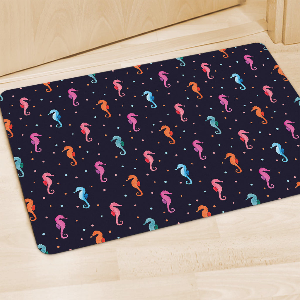 Colorful Seahorse Pattern Print Polyester Doormat