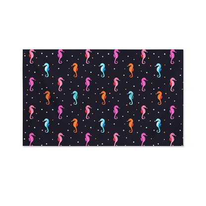 Colorful Seahorse Pattern Print Polyester Flag