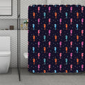 Colorful Seahorse Pattern Print Polyester Shower Curtain