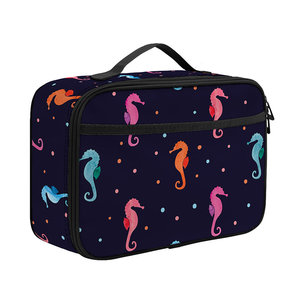 Colorful Seahorse Pattern Print Portable Lunch Bag