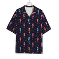 Colorful Seahorse Pattern Print Rayon Hawaiian Shirt