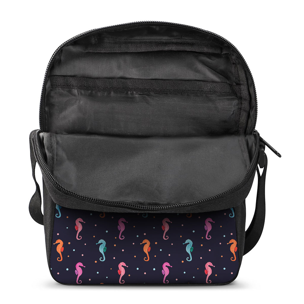 Colorful Seahorse Pattern Print Rectangular Crossbody Bag