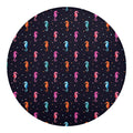 Colorful Seahorse Pattern Print Round Blanket