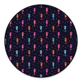 Colorful Seahorse Pattern Print Round Floor Mat