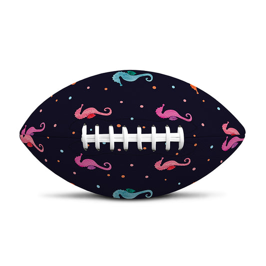Colorful Seahorse Pattern Print Rugby Ball