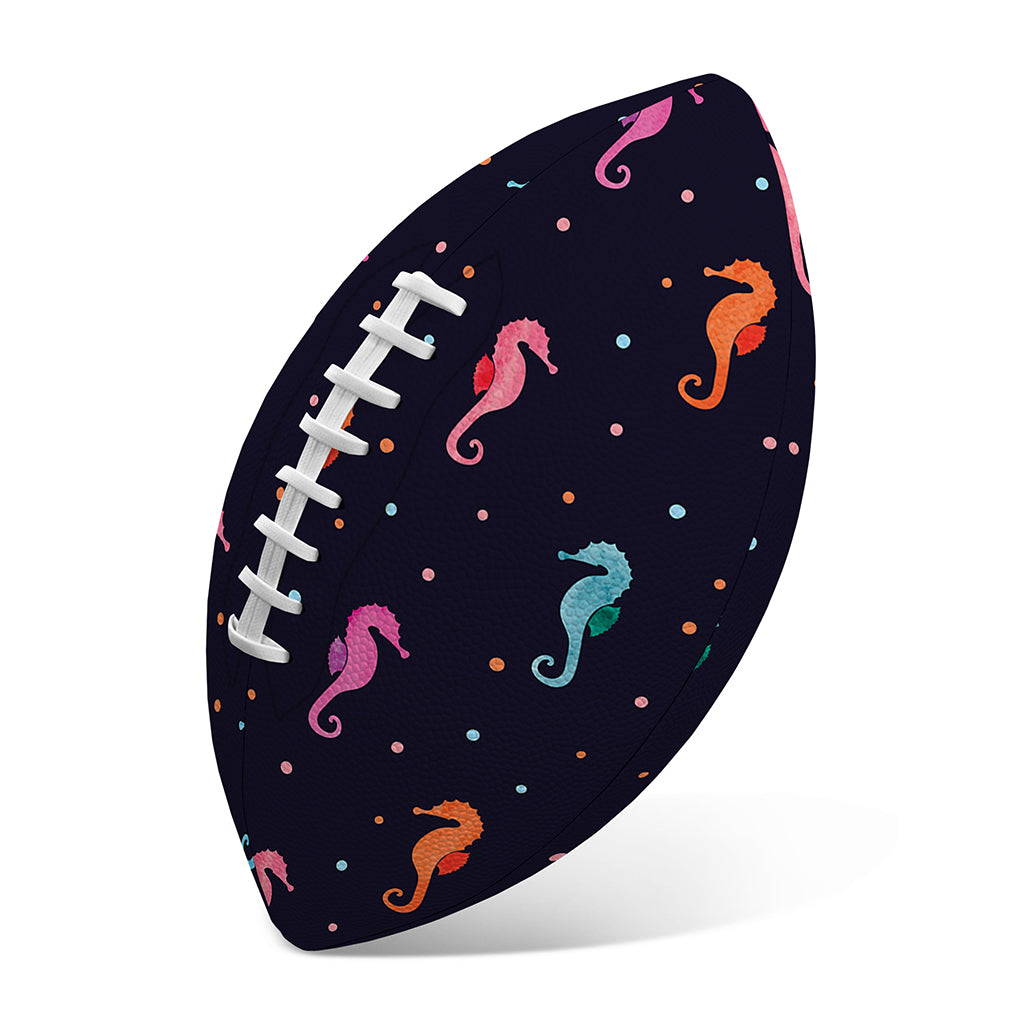 Colorful Seahorse Pattern Print Rugby Ball