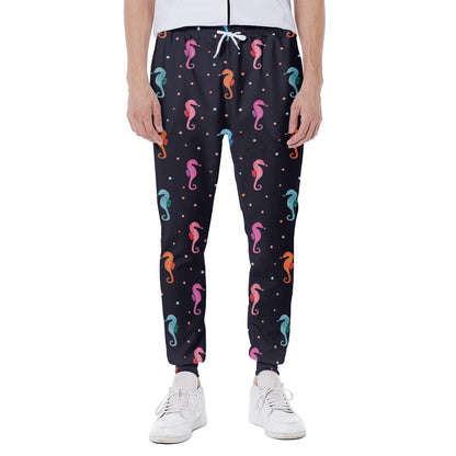 Colorful Seahorse Pattern Print Scuba Joggers