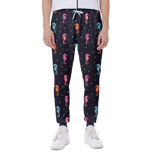 Colorful Seahorse Pattern Print Scuba Joggers