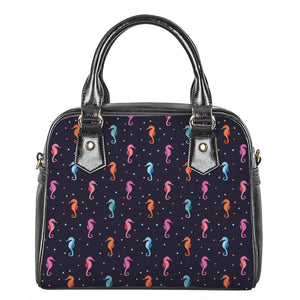 Colorful Seahorse Pattern Print Shoulder Handbag