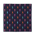 Colorful Seahorse Pattern Print Silk Bandana