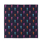 Colorful Seahorse Pattern Print Silk Bandana