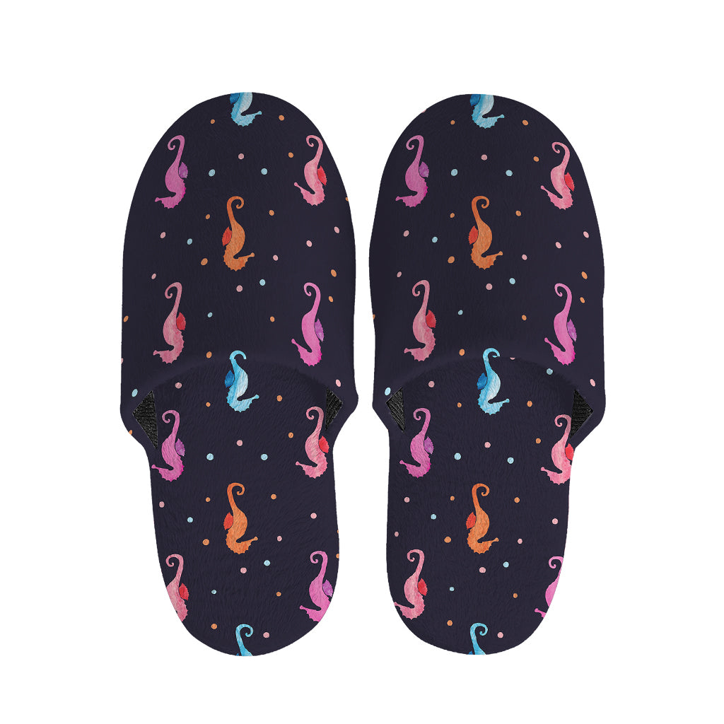 Colorful Seahorse Pattern Print Slippers