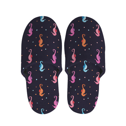 Colorful Seahorse Pattern Print Slippers