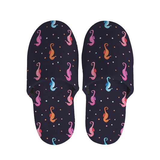 Colorful Seahorse Pattern Print Slippers