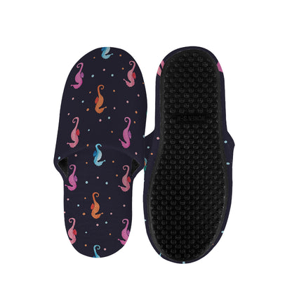 Colorful Seahorse Pattern Print Slippers