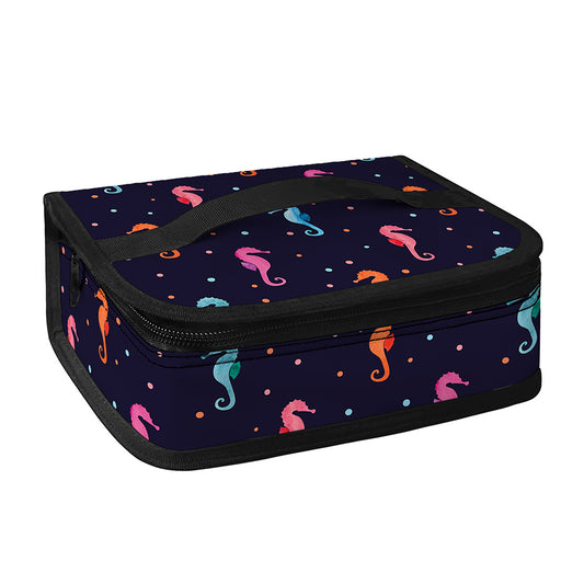 Colorful Seahorse Pattern Print Small Lunch Bag