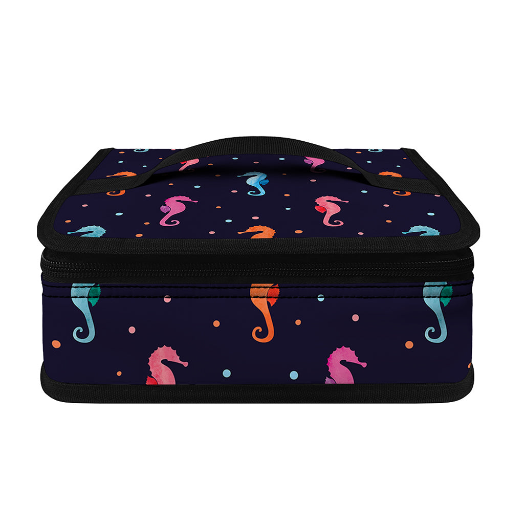 Colorful Seahorse Pattern Print Small Lunch Bag