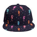 Colorful Seahorse Pattern Print Snapback Cap