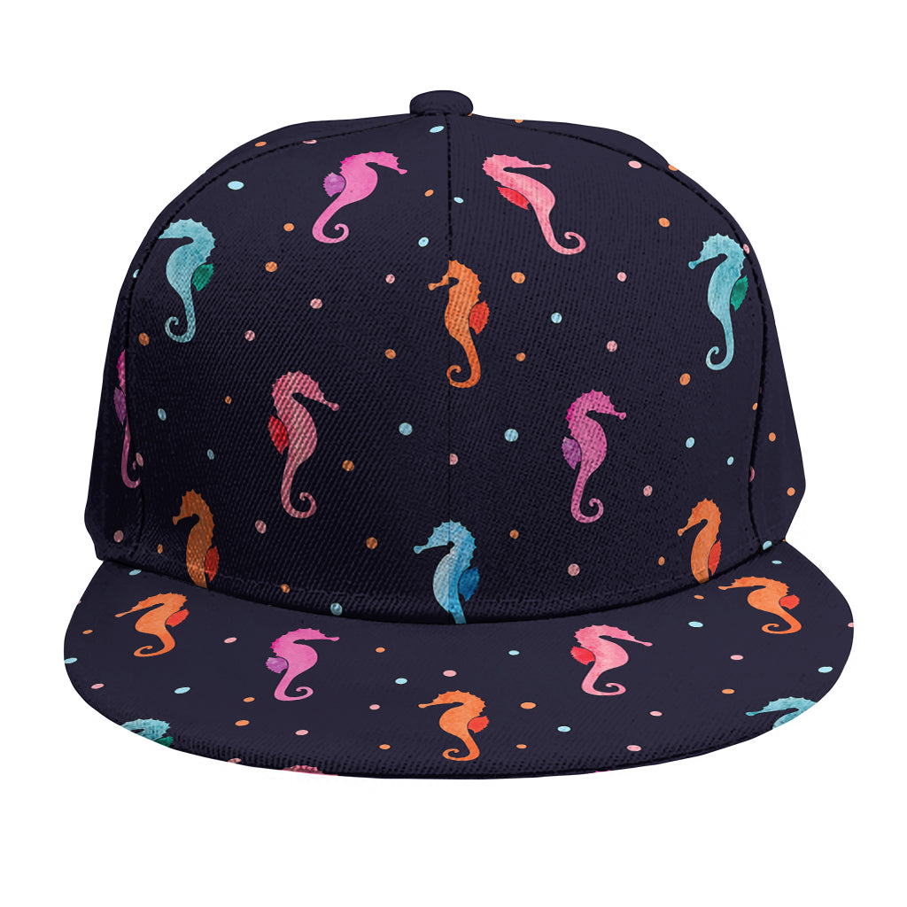 Colorful Seahorse Pattern Print Snapback Cap