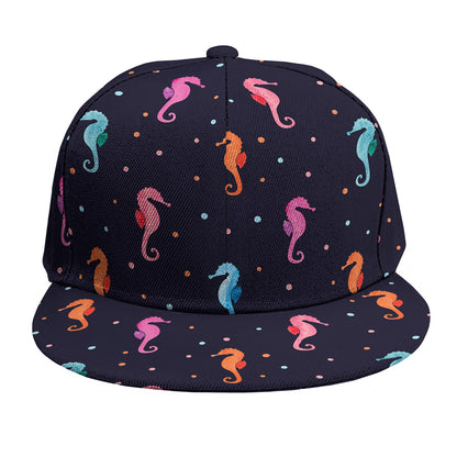 Colorful Seahorse Pattern Print Snapback Cap