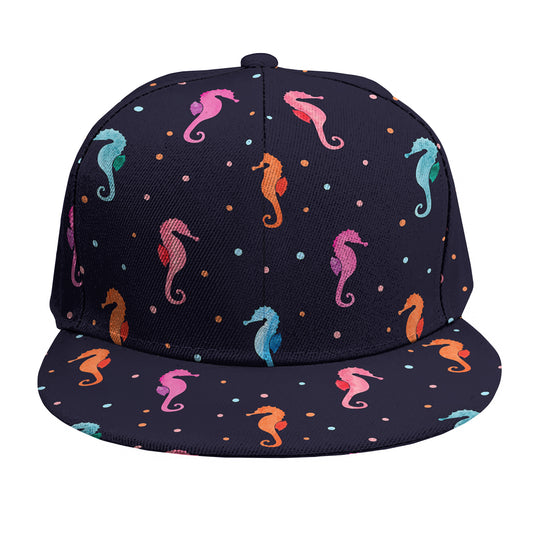 Colorful Seahorse Pattern Print Snapback Cap