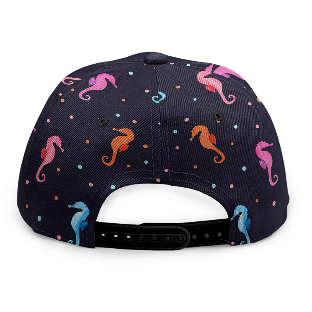 Colorful Seahorse Pattern Print Snapback Cap