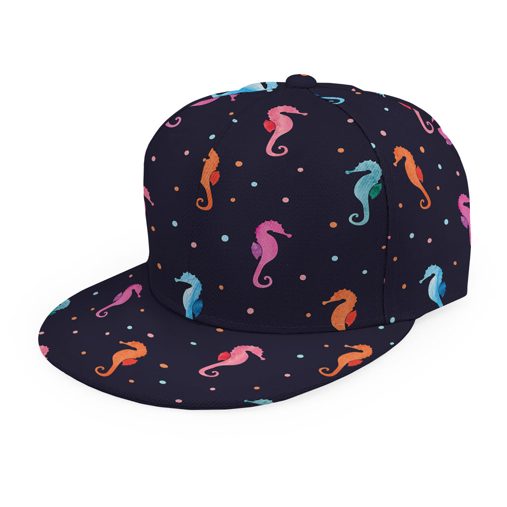 Colorful Seahorse Pattern Print Snapback Cap