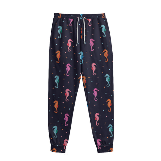 Colorful Seahorse Pattern Print Sweatpants