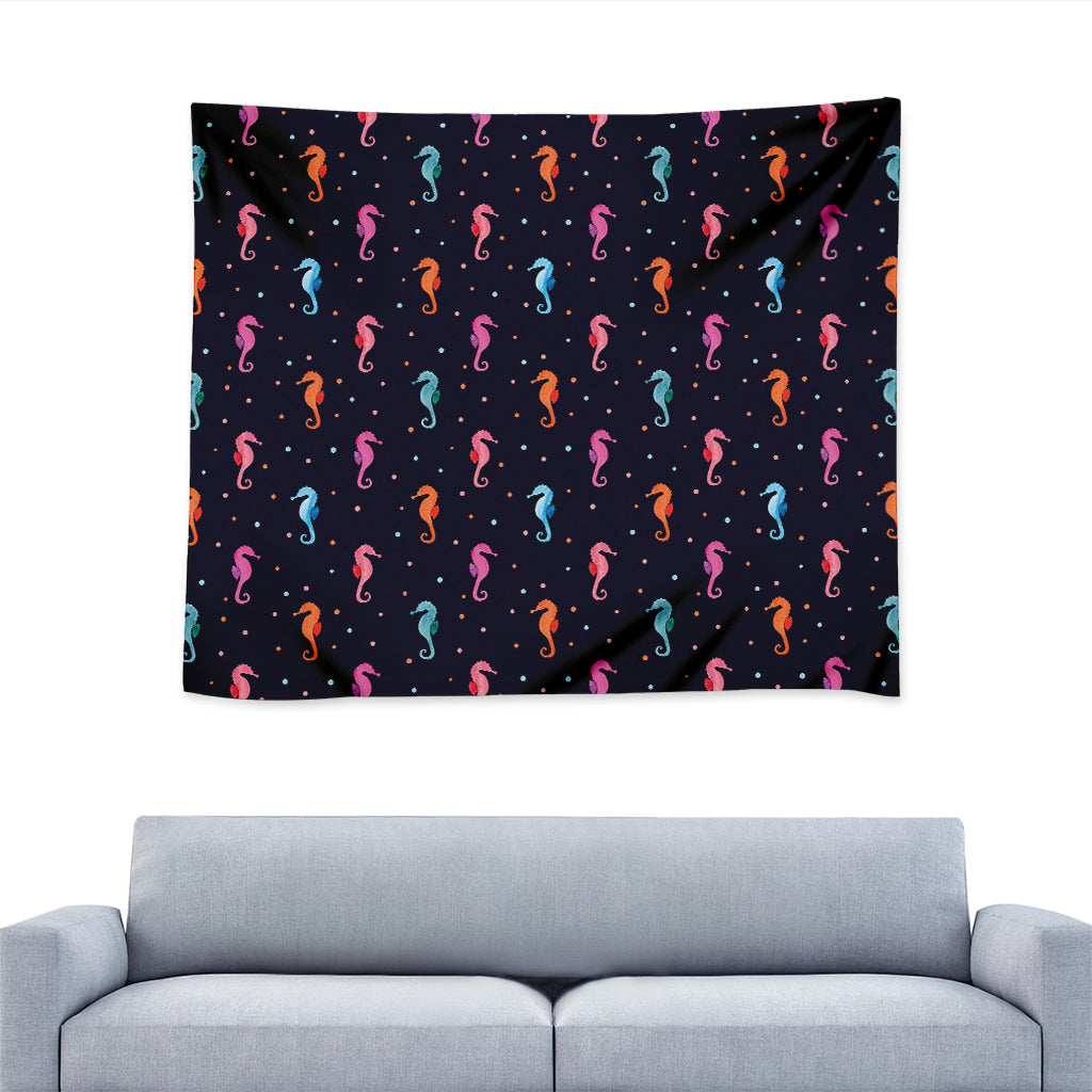 Colorful Seahorse Pattern Print Tapestry