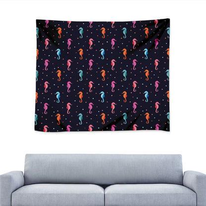 Colorful Seahorse Pattern Print Tapestry