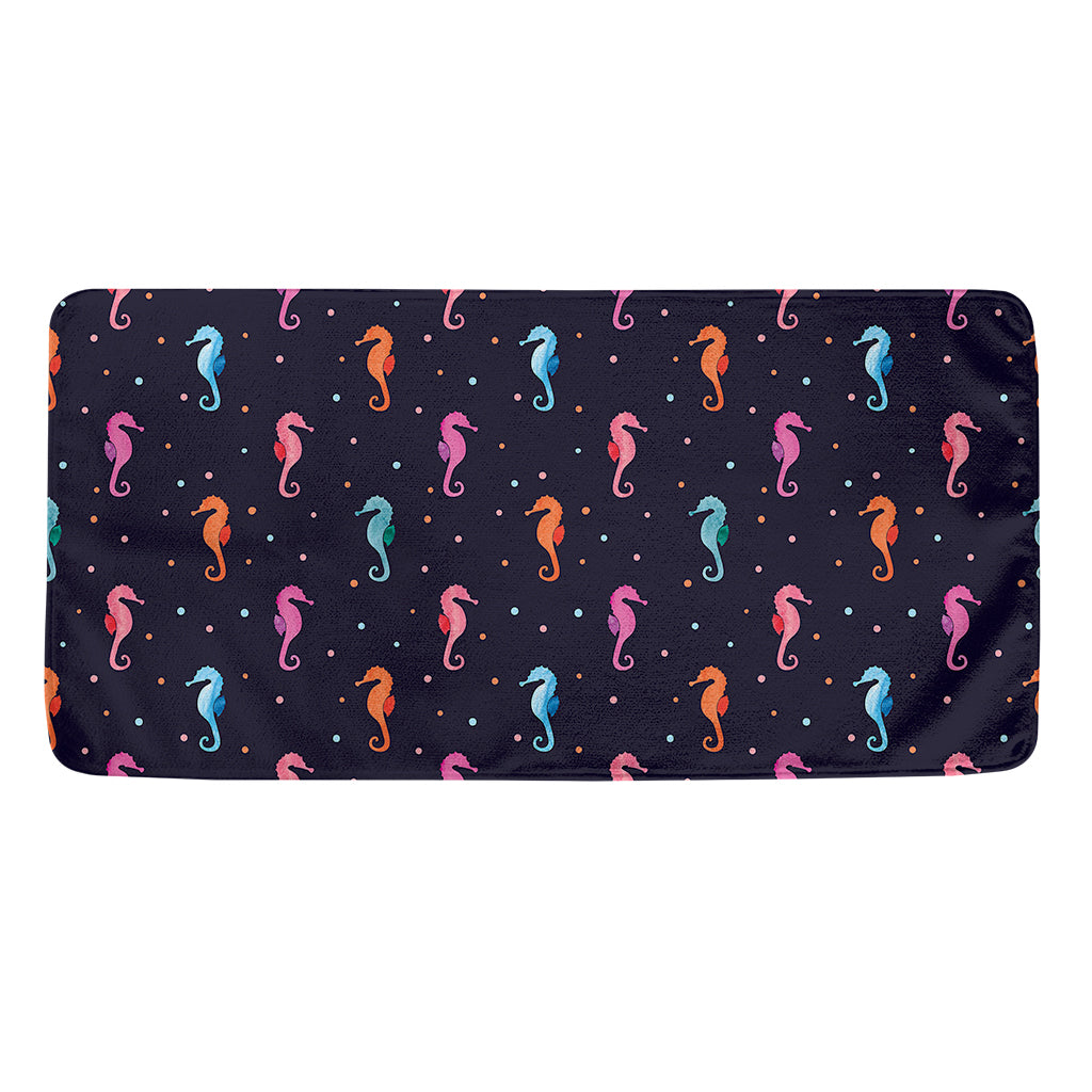Colorful Seahorse Pattern Print Towel